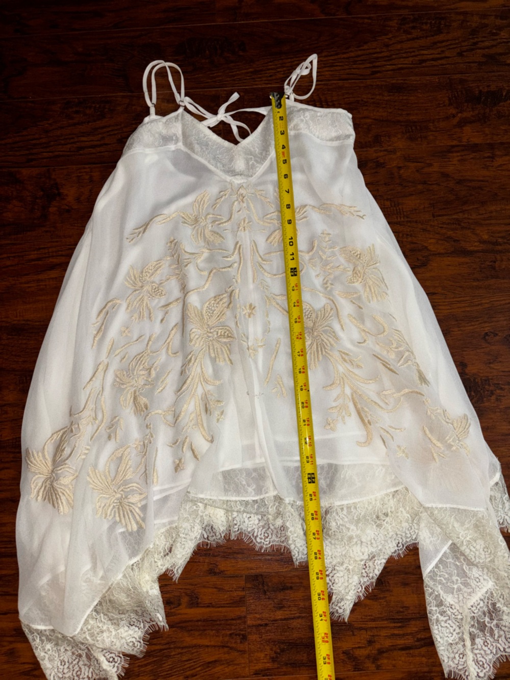 Anthropologie Ivory Lace-Trim Slip Dress - Picture 3 of 6